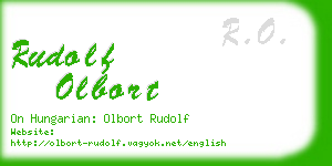 rudolf olbort business card